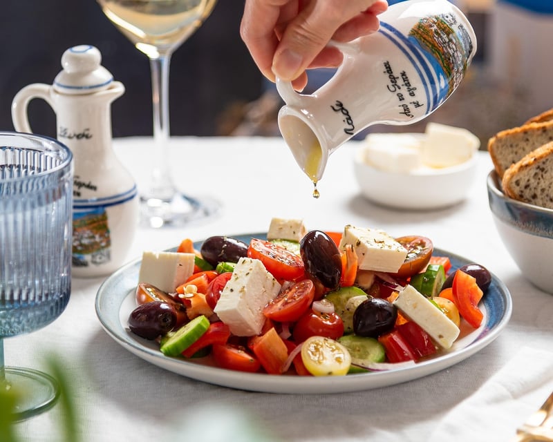 Greek Salad with Grilled Shrimp